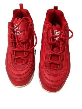 Fila Bold Red Women's Athletic Lace-Up Sneakers